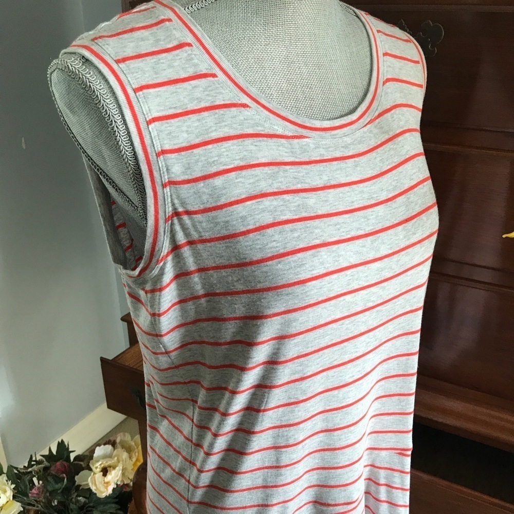CAbi Tangerine Stripe Ruffle Sleeveless Top Size S - Picture 10 of 15